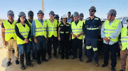 Wilson Santos encontra com senador Wellington nas obras da ferroviaFoto: SAMANTHA DOS ANJOS/Assessoria de Gabinete e Alexandre Alonso/Assessoria de Gabinete