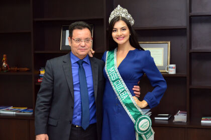 Presidente Eduardo Botelho recebe visita da Miss Cuiabá 2017