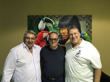 Romoaldo Júnior com prefeitos de Rondonópolis e Guiratinga