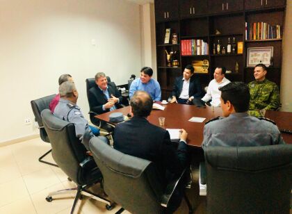 Cúpula da Segurança Pública de MT se reúne com deputado Moretto para tratar de projetos para a região de Fronteira