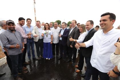 Evento reuniu os governadores de Mato Grosso, Mauro Mendes (DEM) e do Tocantins, Mauro Carlesse (DEM), além do ministro da Infraestrutura Tarcísio Gomes de Freitas