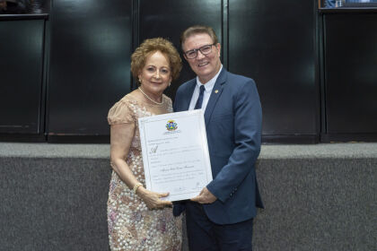 Maria Celi Ferreira é tabeliã em São José dos Quatro Marcos há 40 anos e se emocionou com o título de cidadã mato-grossense
