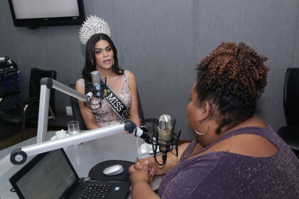 Miss Cuiabá Trans no programa Lugar de Mulher