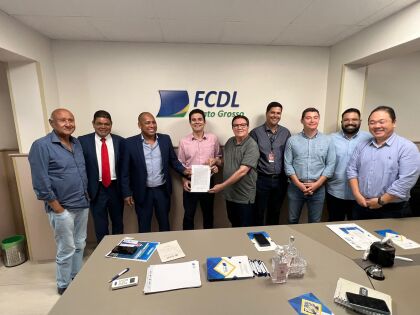 Gimenez e presidente da FCDL debatem melhorias para o comércio de Mato Grosso