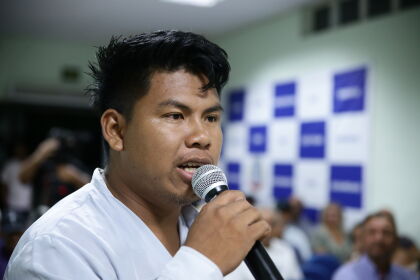 Cacique Roberto Maridoprado, da Terra Indígena Perigara, participou da audiência pública em Barão de Melgaço