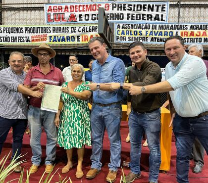 Ao lado do ministro Carlos Fávaro, Barranco participa de entrega de títulos rurais em Cáceres e Vila Bela