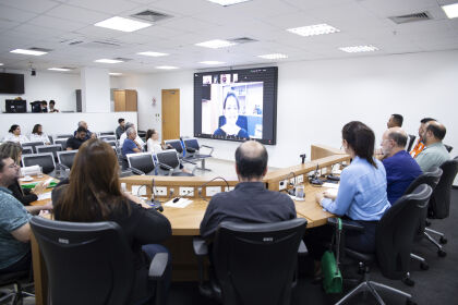 Secretária Mauren Lazzaretti participou do encontro de forma remota