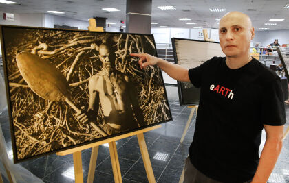 As obras de Cláudio Gomes mostram as comunidades ribeirinhas do Praeirinho, Novo Terceiro e Porto de Cuiabá, além de Bonsucesso, em Várzea Grande