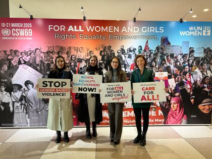 Participam do evento as servidoras Quézia Limoeiro, Mariana Cunha Pereira, deputada Janaína Riva e a subprocuradora da mulher Francielle Brustolin