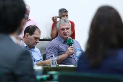 Deputado Dilmar Dal Bosco, durante reunião da Frente Parlamentar da Agropecuária, na Famato