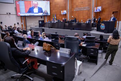O secretário adjunto de Planejamento e Governo Digital de Mato Grosso, Sandro Brandão, conduziu a exposição dos principais pontos do documento de mais de 3600 páginas.