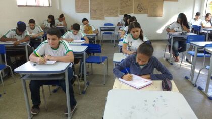Alunos da Escola Estadual José Domingos Fraga no município de Sorriso/MT.