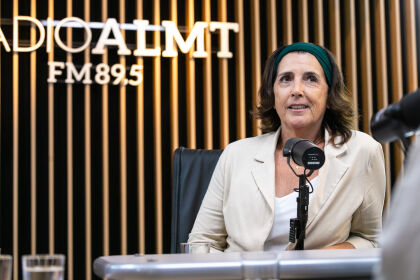 Magic Paula, ex-jogadora de basquete, em entrevista à Rádio ALMT.Foto: MARCOS LOPES/ALMT